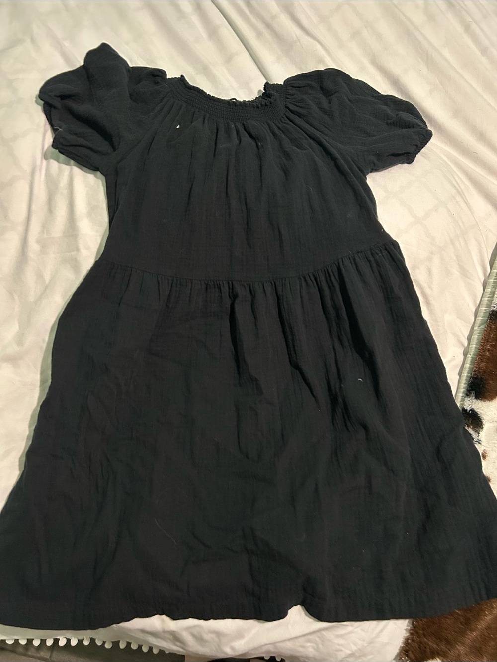 Universal Thread Black Puff Sleeve Casual Dress